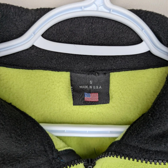 Vintage Mackinac Island Lemon Lime Green Fleece Embroidered Zip Up Men Small Uni - Picture 3 of 9